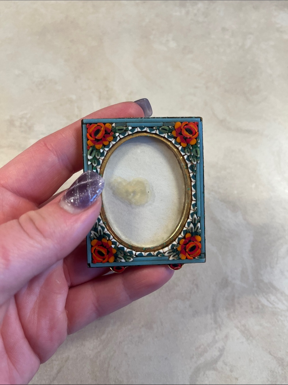 Vintage Italian Micro Mosaic Picture Frame